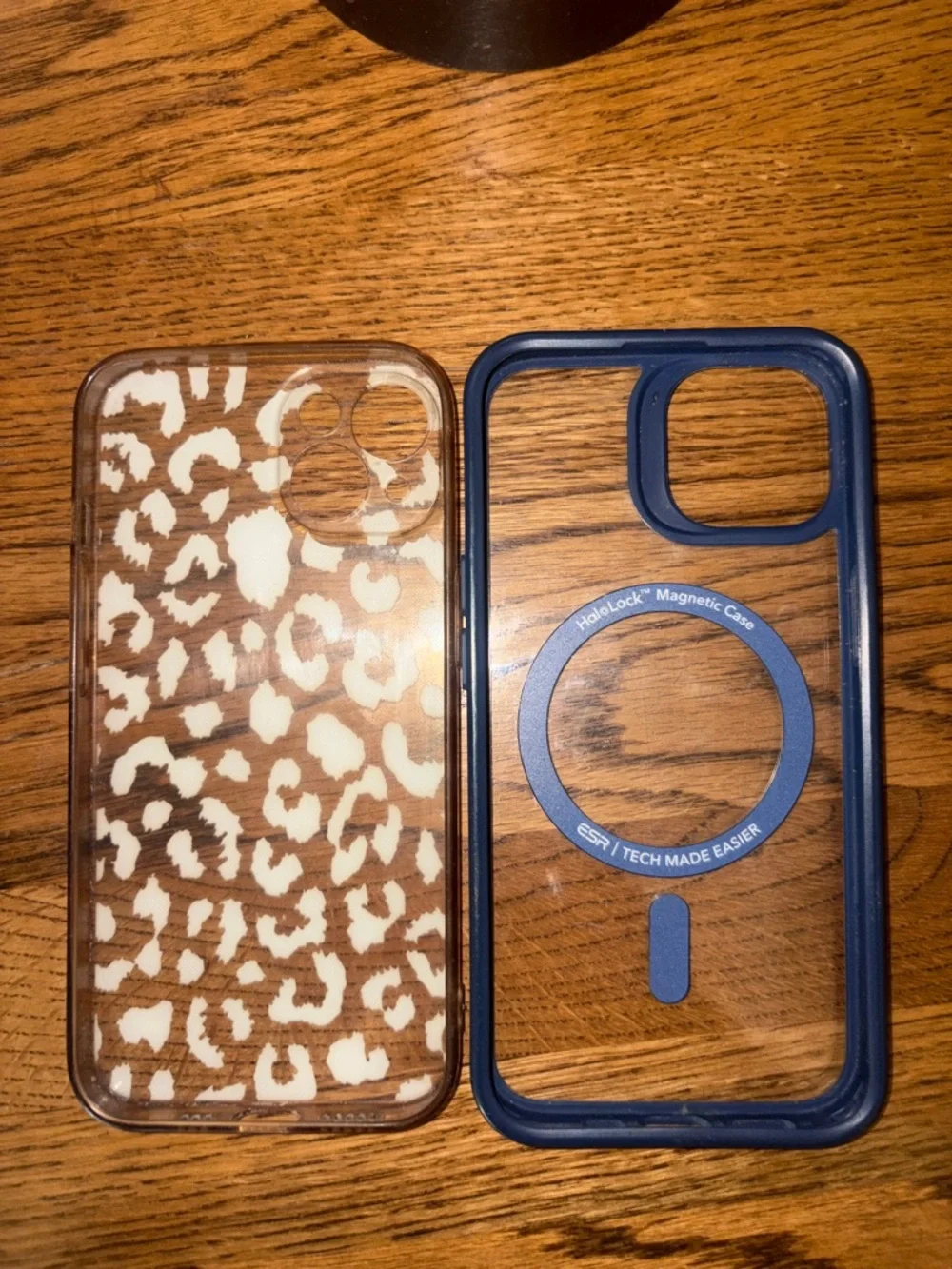 Halo lock magnetic iPhone 13 case and cheetah print case (no brand)
